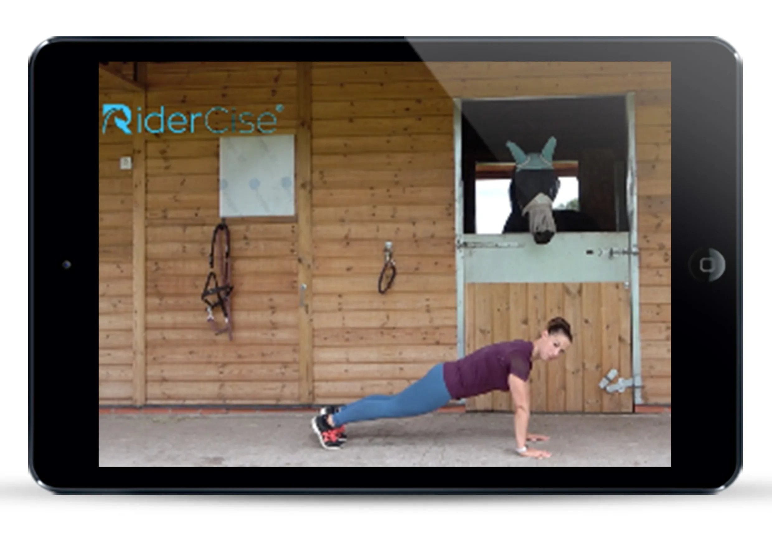 Equestrian Rider Fitness on a tablet Equestrian Rider Fitness on a tablet