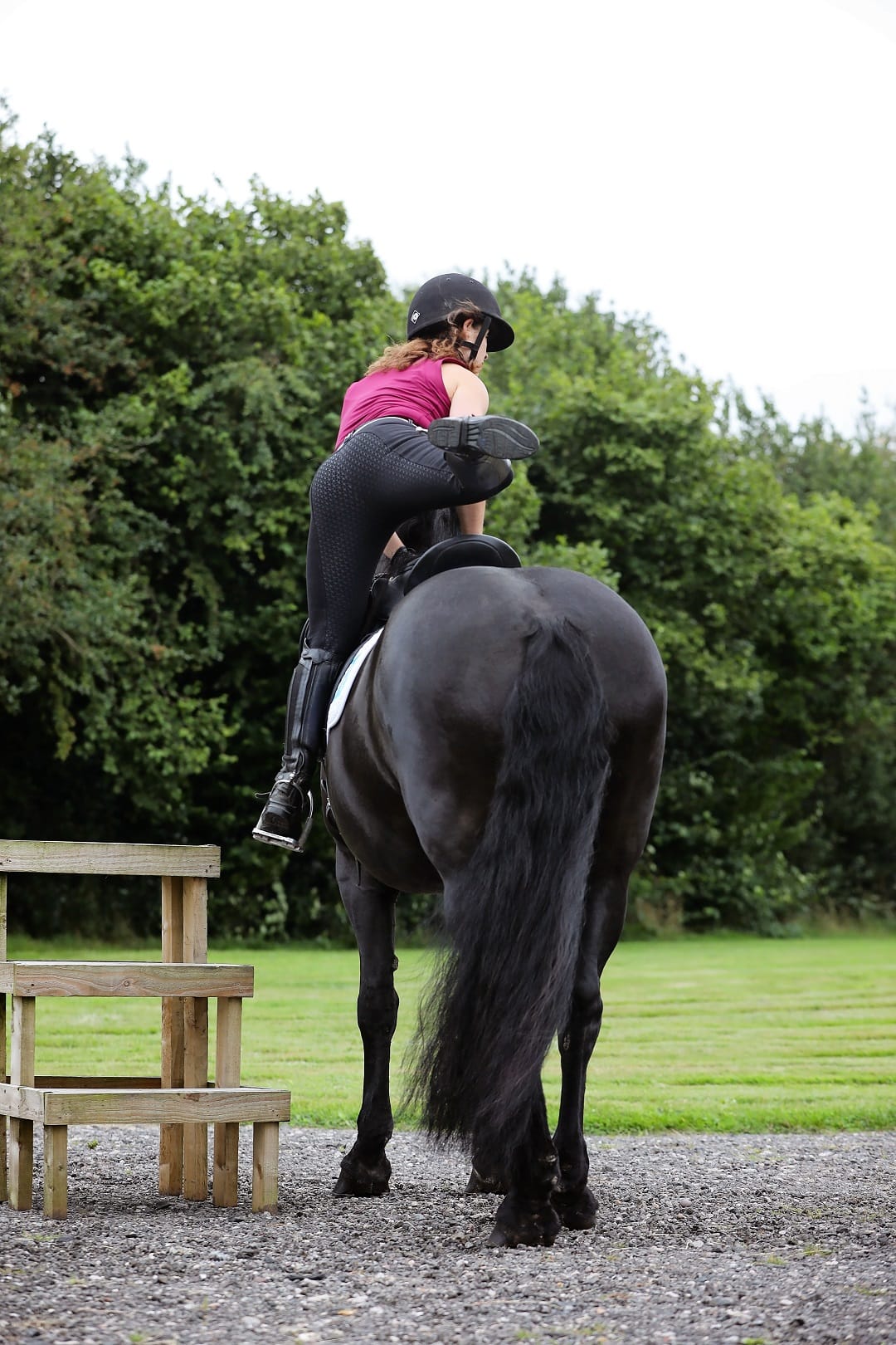 Getting Your Leg Over Image - Web Horse Rider Swinging Leg over on to the Saddle