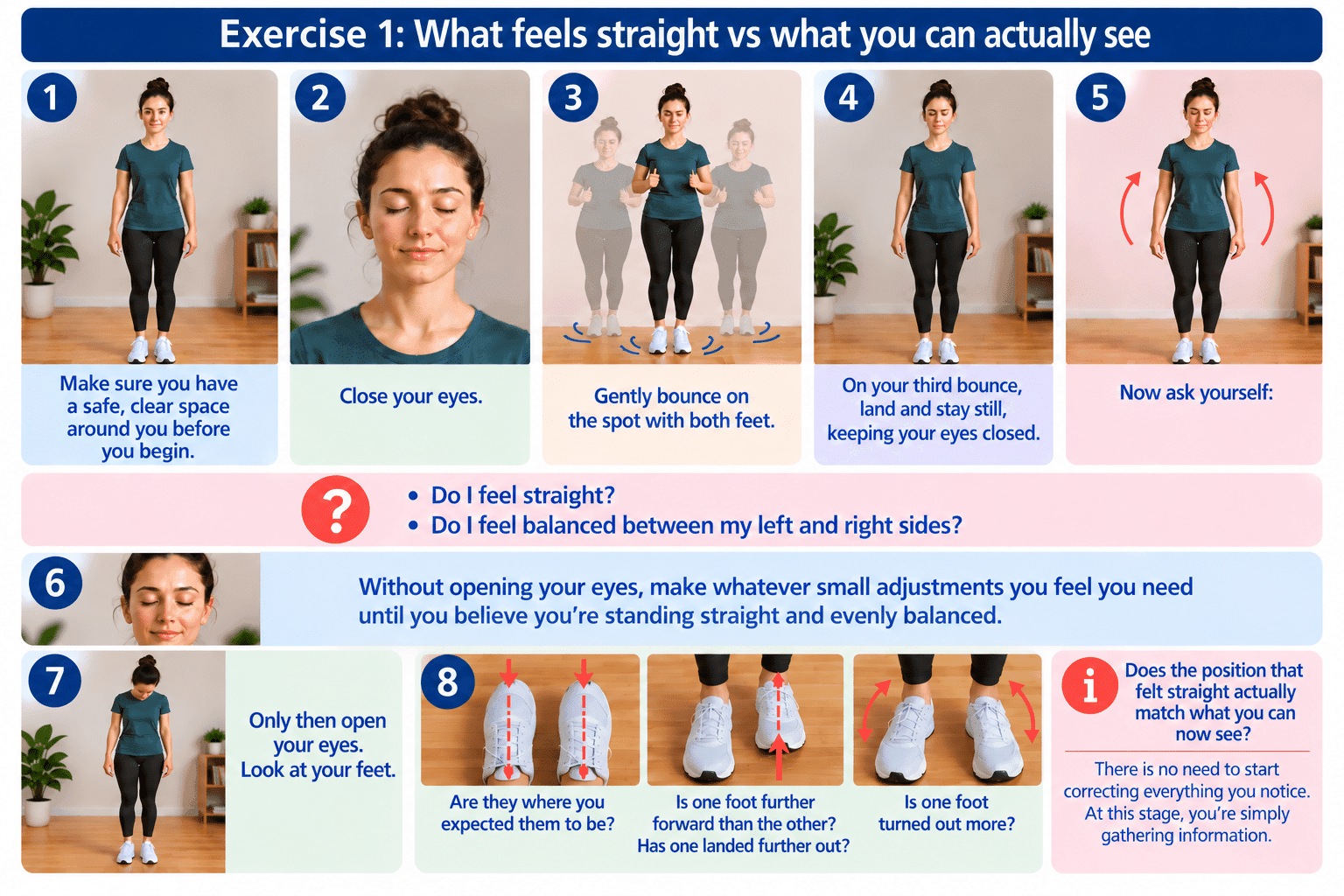 S8 YT Exercise 1 Simple Exercise for Horse Riders to test their proprioception - Straightness